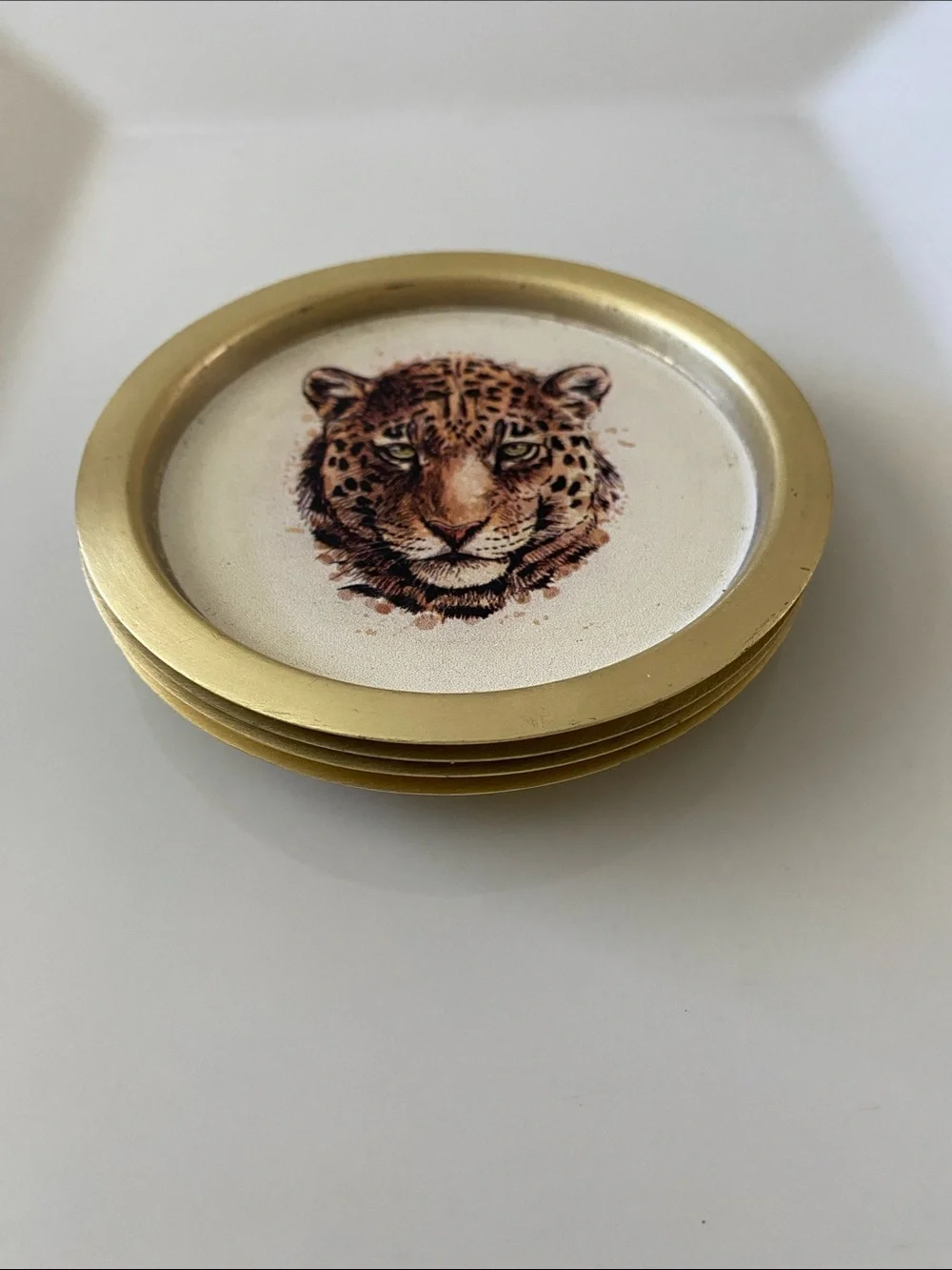 Leopard Head Decorative Coasters - Set of 4